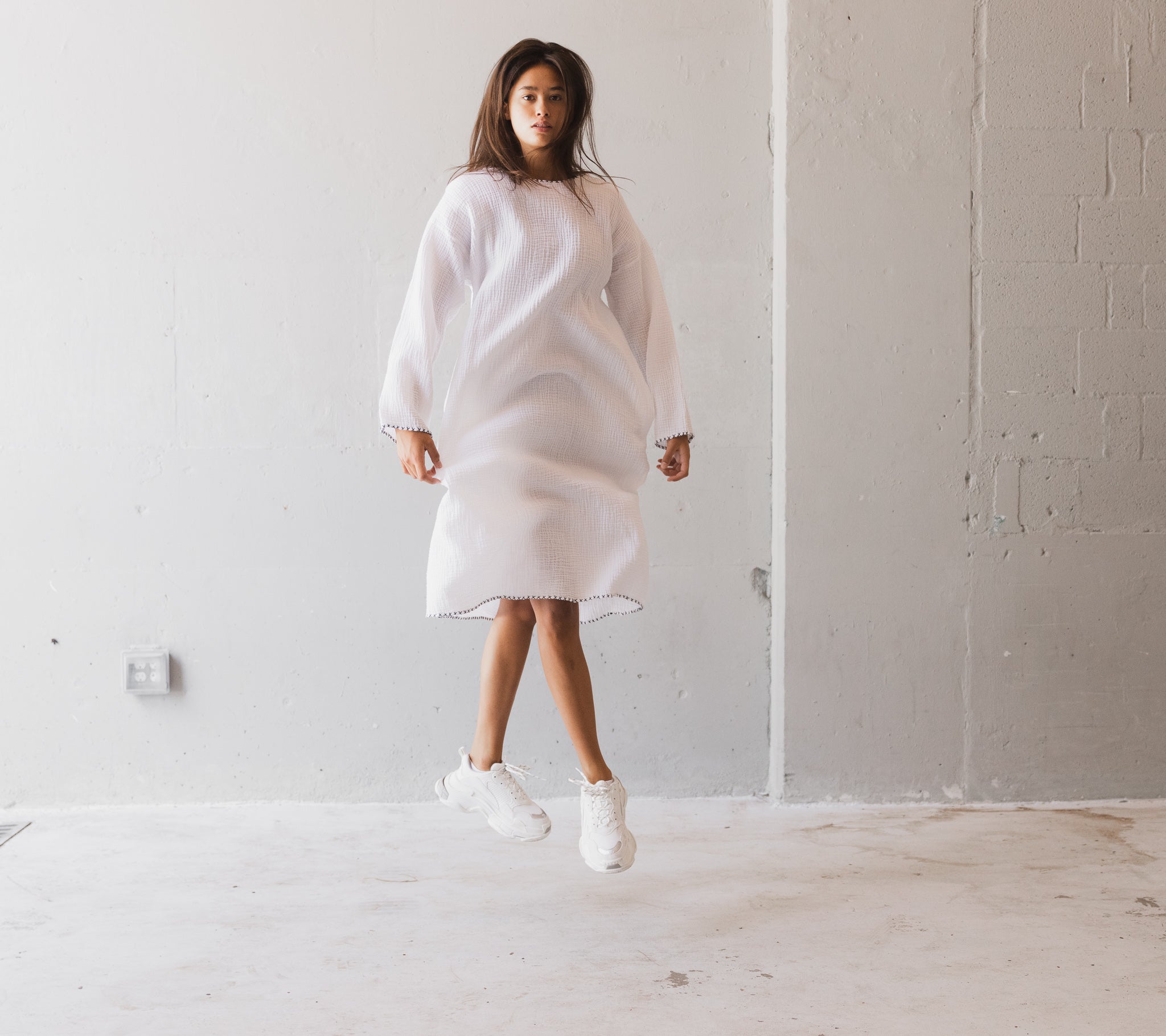 White Cotton Dress Made on Grand White Cotton Dress Made on Grand