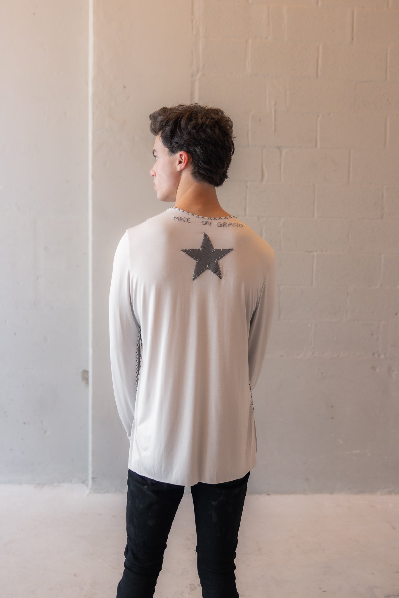 Cream T-Shirt with Star Appliqué